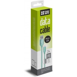 Кабель USB <-> microUSB, Mint, 2 м, ColorWay, 2.4A (CW-CBUM009-MT) Кабель USB <-> microUSB, Mint, 2 м, ColorWay, 2.4A (CW-CBUM009-MT)